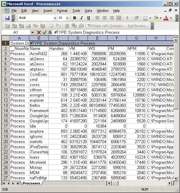 PowerShell Taining ProcCsv file